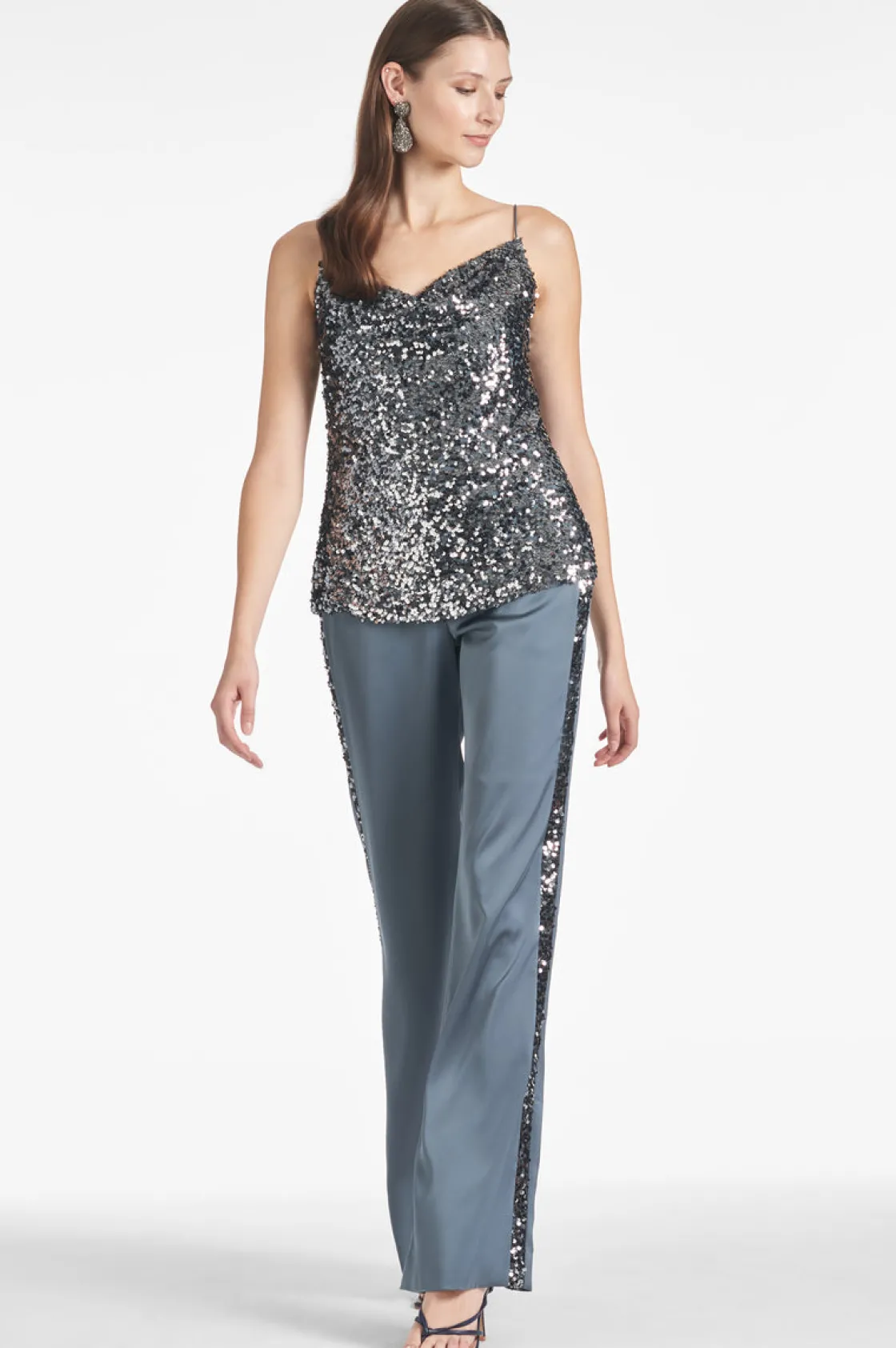 Sachin & Babi Tuxedo Sequin Alli Pant - Gunmetal Best Sale