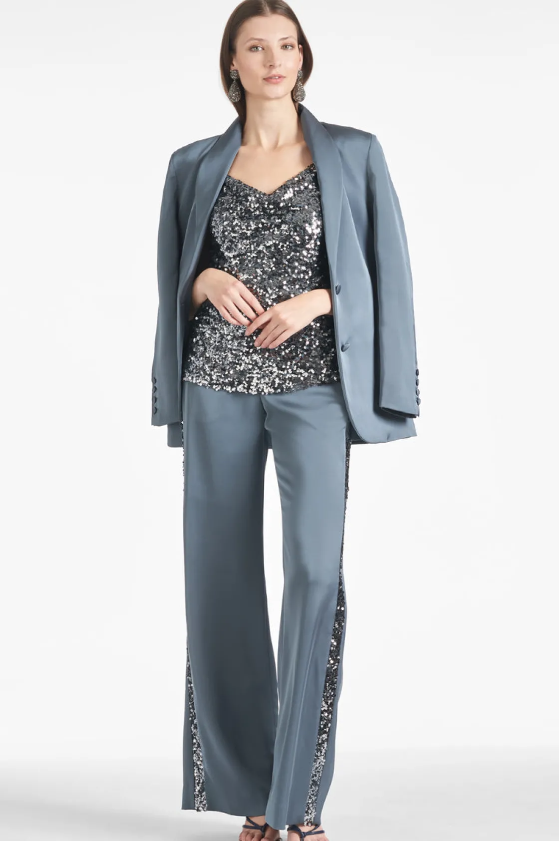 Sachin & Babi Tuxedo Sequin Alli Pant - Gunmetal Best Sale