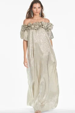 Sachin & Babi Valentina Gown - Silver Cheap