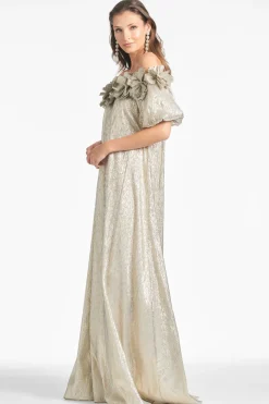 Sachin & Babi Valentina Gown - Silver Cheap