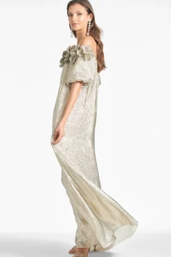 Sachin & Babi Valentina Gown - Silver Cheap
