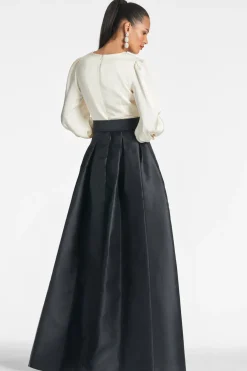Sachin & Babi Zoe Gown - Ivory/ Black Outlet