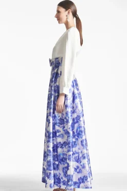 Sachin & Babi Zoe Gown - Off White/Azure Watercolor Off White/Azure Watercolor Outlet