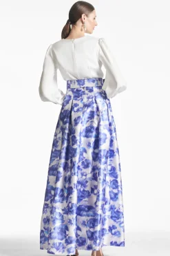 Sachin & Babi Zoe Gown - Off White/Azure Watercolor Off White/Azure Watercolor Outlet