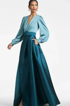 Sachin & Babi Zoe Gown - Seaglass/Deep Teal Seaglass/Deep Teal Discount