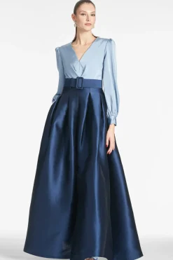 Sachin & Babi Zoe Gown - Slate/Navy Slate & Navy Sale