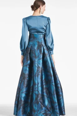 Sachin & Babi Zoe Gown - Smokey Slate/Tonal Petal Smokey Slate/Tonal Petal Outlet