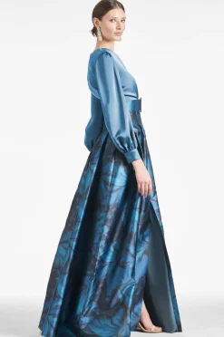 Sachin & Babi Zoe Gown - Smokey Slate/Tonal Petal Smokey Slate/Tonal Petal Outlet